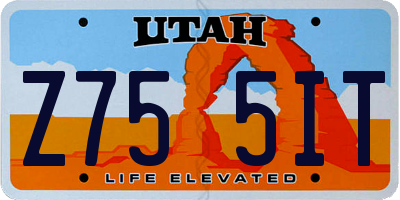UT license plate Z755IT
