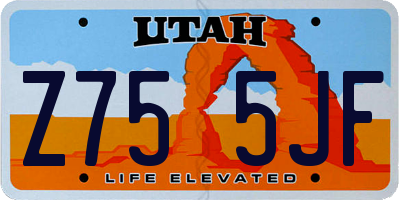 UT license plate Z755JF