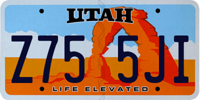 UT license plate Z755JI