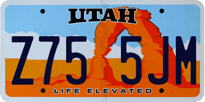 UT license plate Z755JM