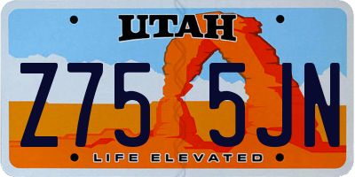 UT license plate Z755JN