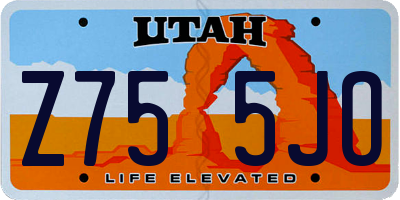 UT license plate Z755JO
