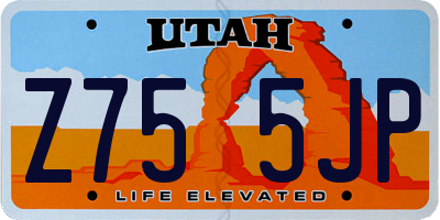 UT license plate Z755JP