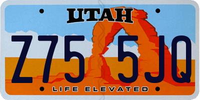 UT license plate Z755JQ