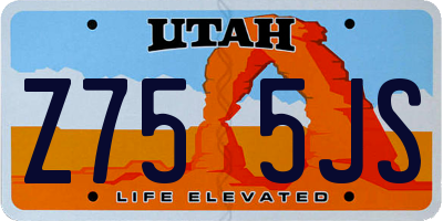UT license plate Z755JS