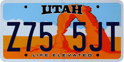 UT license plate Z755JT