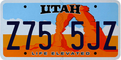 UT license plate Z755JZ