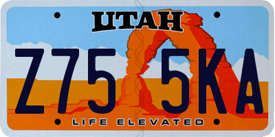 UT license plate Z755KA