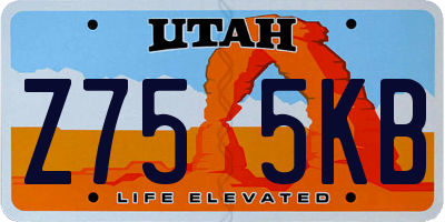UT license plate Z755KB