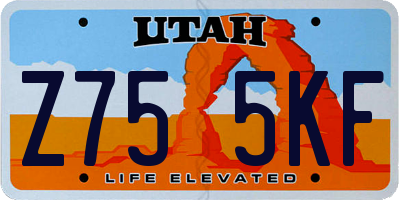 UT license plate Z755KF