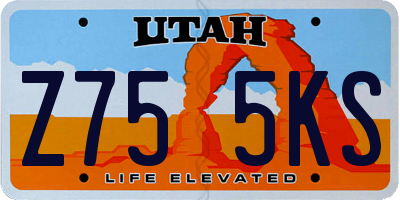 UT license plate Z755KS