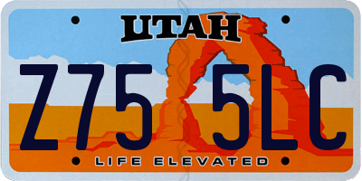 UT license plate Z755LC