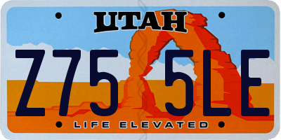 UT license plate Z755LE