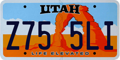 UT license plate Z755LI