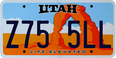 UT license plate Z755LL