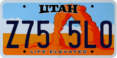 UT license plate Z755LO