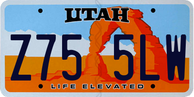 UT license plate Z755LW