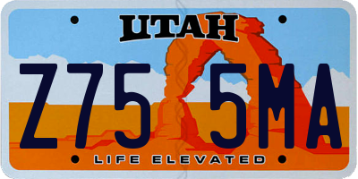 UT license plate Z755MA