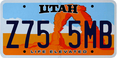 UT license plate Z755MB