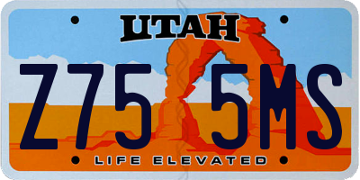 UT license plate Z755MS