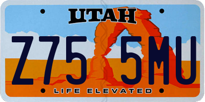 UT license plate Z755MU