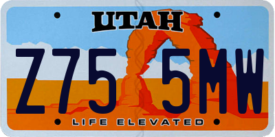 UT license plate Z755MW