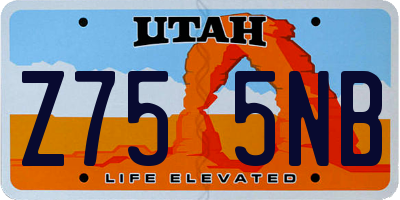 UT license plate Z755NB