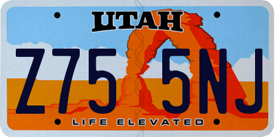 UT license plate Z755NJ