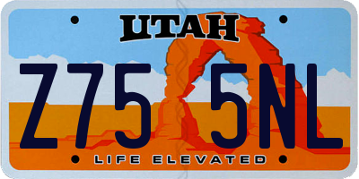UT license plate Z755NL