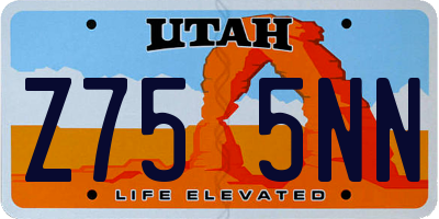 UT license plate Z755NN