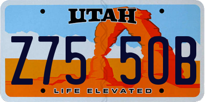 UT license plate Z755OB