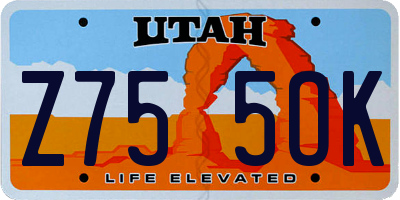UT license plate Z755OK