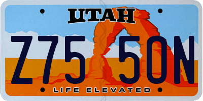 UT license plate Z755ON