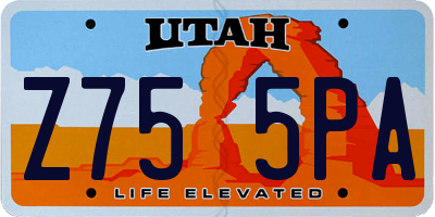UT license plate Z755PA