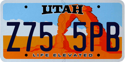 UT license plate Z755PB