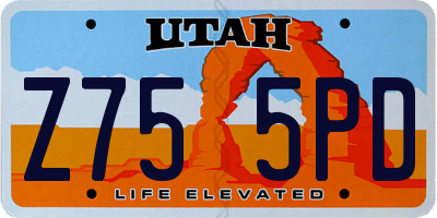 UT license plate Z755PD