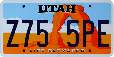 UT license plate Z755PE
