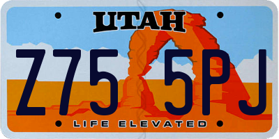 UT license plate Z755PJ