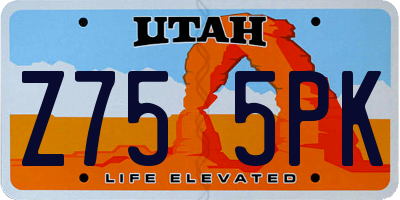 UT license plate Z755PK