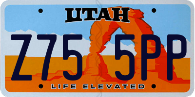 UT license plate Z755PP