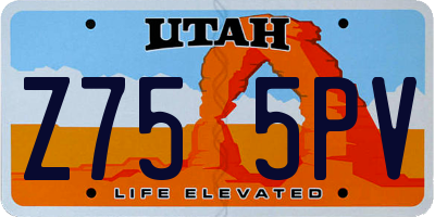 UT license plate Z755PV