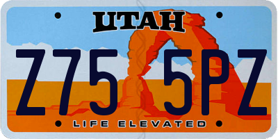 UT license plate Z755PZ