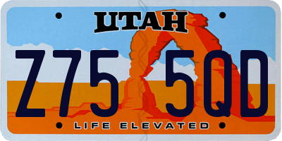 UT license plate Z755QD