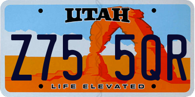 UT license plate Z755QR