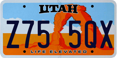 UT license plate Z755QX