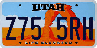 UT license plate Z755RH