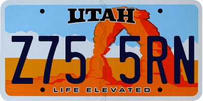 UT license plate Z755RN