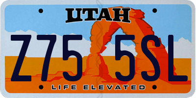 UT license plate Z755SL