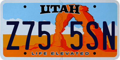 UT license plate Z755SN