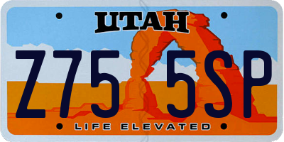 UT license plate Z755SP